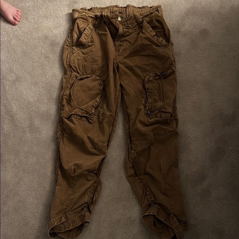 Free People Brown Cargo Pants